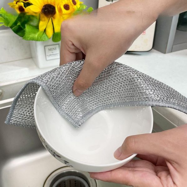 (Pack of 10)Durable Wire Dish Washing Cleaning Cloth