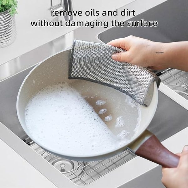 (Pack of 10)Durable Wire Dish Washing Cleaning Cloth