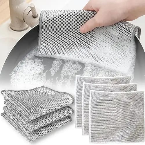 (Pack of 10)Durable Wire Dish Washing Cleaning Cloth
