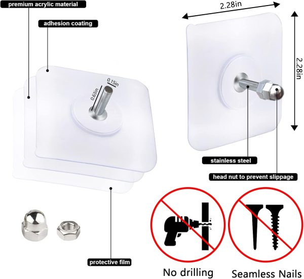Pack of 6 Self Adhesive Wall Screws